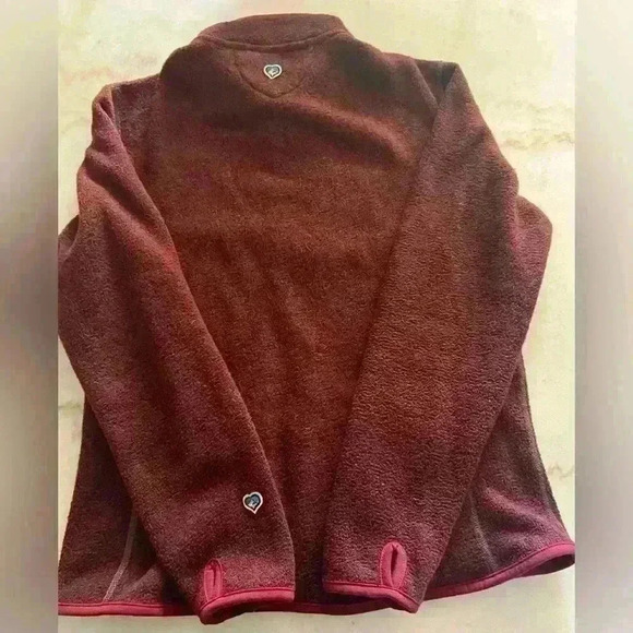 Kuhl Alfpaca fleece blend maroon women’s size L full zip jacket. - Picture 5 of 5